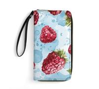 GHBNK Elegant Fox Lady Wallets for Women Long Wristlet Leather Wallets with Zipper Holder Large Capacity Coin Pocket, Light Blue Pattern, 19.7x10.5cm, Modern