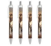 GHBNK Elephant And Baby Elephant Ballpoint Pens Retractable Ball Point Pens Black Ink 0.5mm Fine Point Smooth Writing Pen Office Supplies 4 PCS