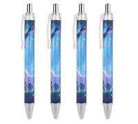 GHBNK Fantasy Forest Ballpoint Pens Retractable Ball Point Pens Black Ink 0.5mm Fine Point Smooth Writing Pen Office Supplies 4 PCS