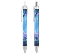 GHBNK Fantasy Forest Ballpoint Pens Retractable Ball Point Pens Black Ink 0.5mm Fine Point Smooth Writing Pen Office Supplies 2 PCS