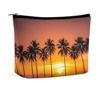 GHBNK Flamingo And Pineapple Cosmetic Bag Portable Toiletry Bag Travel Makeup Bags Makeup Organizer Lipstick Bags for Women, Tropical Sunset Beach, One Size
