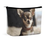 GHBNK Flamingo And Pineapple Cosmetic Bag Portable Toiletry Bag Travel Makeup Bags Makeup Organizer Lipstick Bags for Women, Cute chihuahua, One Size