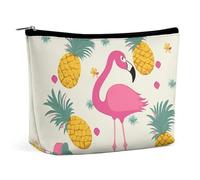 GHBNK Flamingo And Pineapple Cosmetic Bag Portable Toiletry Bag Travel Makeup Bags Makeup Organizer Lipstick Bags for Women, Flamingo and Pineapple, One Size