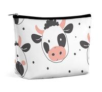 GHBNK Flamingo And Pineapple Cosmetic Bag Portable Toiletry Bag Travel Makeup Bags Makeup Organizer Lipstick Bags for Women, Cartoon Cow Print, One Size