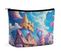 GHBNK Flowers And Leaves Cosmetic Bag Portable Toiletry Bag Travel Makeup Bags Makeup Organizer Lipstick Bags for Women, Ice Cream and Candy, One Size