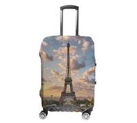 GHBNK French Paris Tour Eiffel Tower Luggage Cover, French Paris Tour Eiffel Tower Design Suitcase Protector, Personalized Stretchable Washable Travel Sleeve for 19-32 Inch Luggage X-Large, white, L