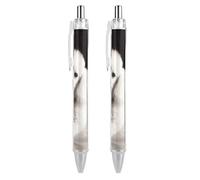 GHBNK French Poodle Ballpoint Pens Retractable Ball Point Pens Black Ink 0.5mm Fine Point Smooth Writing Pen Office Supplies 2 PCS
