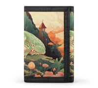 GHBNK Frog on Mountain Small Wallet Trifold Wallets Purse with 1 Cash Compartment And 8 Card Slots Money Clip