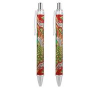 GHBNK Golden Tribal Pattern Ballpoint Pens Retractable Ball Point Pens Black Ink 0.5mm Fine Point Smooth Writing Pen Office Supplies 2 PCS