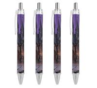 GHBNK Gothic Castle Night Ballpoint Pens Retractable Ball Point Pens Black Ink 0.5mm Fine Point Smooth Writing Pen Office Supplies 4 PCS