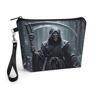 GHBNK Grim Reaper Makeup Bag Wide-Open Travel Bag Organizer for Toiletry Make Up Cosmetic Waterproof Portable Zipper Pouch Purse Lightweight Small Makeupbag Gift for Women