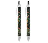 GHBNK Hawaii Flowers Ballpoint Pens Retractable Ball Point Pens Black Ink 0.5mm Fine Point Smooth Writing Pen Office Supplies 2 PCS