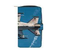 GHBNK Jet Fighters Wallet for Men Women PU Leather Wallet Long Wallets Bifold Wallets with 12 Card Holder
