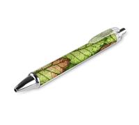 GHBNK Leaf Vein Green Ballpoint Pens Retractable Ball Point Pens Black Ink 0.5mm Fine Point Smooth Writing Pen Office Supplies 1 PCS