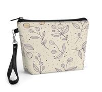 GHBNK Light Beige Dots Makeup Bag Wide-Open Travel Bag Organizer for Toiletry Make Up Cosmetic Waterproof Portable Zipper Pouch Purse Lightweight Small Makeupbag Gift for Women