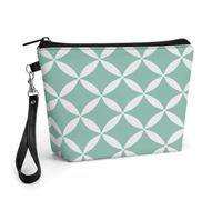 GHBNK Light Cyan Pattern Makeup Bag Wide-Open Travel Bag Organizer for Toiletry Make Up Cosmetic Waterproof Portable Zipper Pouch Purse Lightweight Small Makeupbag Gift for Women