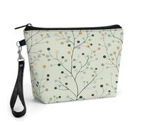 GHBNK Light Mint Pattern Makeup Bag Wide-Open Travel Bag Organizer for Toiletry Make Up Cosmetic Waterproof Portable Zipper Pouch Purse Lightweight Small Makeupbag Gift for Women