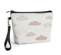 GHBNK Light Peach And Beige Makeup Bag Wide-Open Travel Bag Organizer for Toiletry Make Up Cosmetic Waterproof Portable Zipper Pouch Purse Lightweight Small Makeupbag Gift for Women