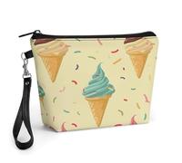 GHBNK Light Yellow Pattern Makeup Bag Wide-Open Travel Bag Organizer for Toiletry Make Up Cosmetic Waterproof Portable Zipper Pouch Purse Lightweight Small Makeupbag Gift for Women