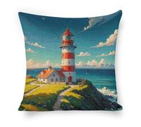 GHBNK Lighthouse Diamond Paint Throw Pillow Covers 18"x18" Pillows Decorative Couch Pillow Covers Living Room Sofa Bed Outdoor Pillows Summer Linen Pillowcases Farmhouse