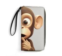 GHBNK Lighthouse Diamond Paint Wallets for Women Long Wristlet Leather Wallets with Zipper Holder Large Capacity Coin Pocket, The Silent Monkey, 19.7x10.5cm, Modern