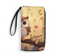GHBNK Lighthouse Diamond Paint Wallets for Women Long Wristlet Leather Wallets with Zipper Holder Large Capacity Coin Pocket, cute owl, 19.7x10.5cm, Modern