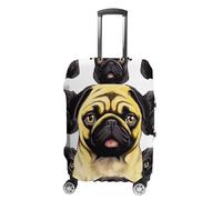 GHBNK Luggage Covers for Suitcase Travel Luggage Case Cover Black Yellow Pug Luggage Protector Suitcase Cover Washable Stretch Suitcase Protector Fits 19-32 Inch Luggage, style, XL