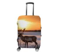 GHBNK Luggage Covers for Suitcase Travel Luggage Case Cover Deer on Snowfield in Sunrise Luggage Protector Suitcase Cover Washable Stretch Suitcase Protector Fits 19-32 Inch Luggage, style, Small