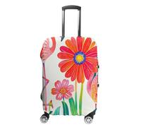 GHBNK Luggage Covers for Suitcase Travel Luggage Case Cover Flowers And Flamingos Luggage Protector Suitcase Cover Washable Stretch Suitcase Protector Fits 19-32 Inch Luggage, style, XL