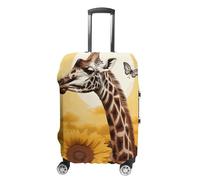 GHBNK Luggage Covers for Suitcase Travel Luggage Case Cover Giraffe And Sunflower Luggage Protector Suitcase Cover Washable Stretch Suitcase Protector Fits 19-32 Inch Luggage, style, M