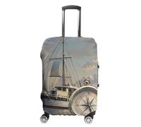 GHBNK Luggage Covers for Suitcase Travel Luggage Case Cover Ship And Compass Luggage Protector Suitcase Cover Washable Stretch Suitcase Protector Fits 19-32 Inch Luggage, style, XL