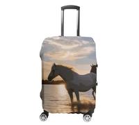 GHBNK Luggage Covers for Suitcase Travel Luggage Case Cover Sunsets Lake Horses Luggage Protector Suitcase Cover Washable Stretch Suitcase Protector Fits 19-32 Inch Luggage, style, L