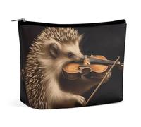 GHBNK Makeup Bags for Women Portable Cosmetic Bag Animal Hedgehog Music Violin Travel Makeup Case Organizer Toiletry Bag, style, One Size