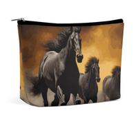 GHBNK Makeup Bags for Women Portable Cosmetic Bag Running Black Horses Travel Makeup Case Organizer Toiletry Bag, style, One Size