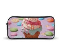 GHBNK Many Colored Ice Cream Pencil Case Holder Large Capacity Pencil Pouch - Holds 60+ Pens, Slim Pen Bag with Zipper Cosmetic Makeup Bag & Travel Toiletry Organizer