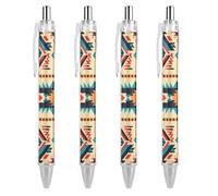 GHBNK Native American Ballpoint Pens Retractable Ball Point Pens Black Ink 0.5mm Fine Point Smooth Writing Pen Office Supplies 4 PCS
