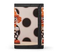 GHBNK Orange - Dotted Clown Small Wallet Trifold Wallets Purse with 1 Cash Compartment And 8 Card Slots Money Clip