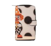 GHBNK Orange - Dotted Clown Wallet for Men Women PU Leather Wallet Long Wallets Bifold Wallets with 12 Card Holder