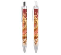 GHBNK Oriental Dragon Orb Ballpoint Pens Retractable Ball Point Pens Black Ink 0.5mm Fine Point Smooth Writing Pen Office Supplies 2 PCS