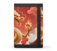 GHBNK Oriental Dragon Orb Small Wallet Trifold Wallets Purse with 1 Cash Compartment And 8 Card Slots Money Clip