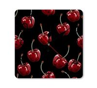 GHBNK Personalized Cherry Cartoon Pattern Wall Clock Silent Non-Ticking Clock 9.8 Inch Small Classic Square Decorative Digital Clocks for Kitchen, Living Room, Office, Bedroom, Bathroom