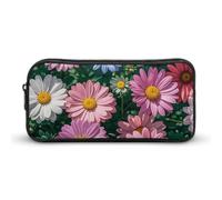 GHBNK Plant Floral Flowers Pencil Case Holder Large Capacity Pencil Pouch - Holds 60+ Pens, Slim Pen Bag with Zipper Cosmetic Makeup Bag & Travel Toiletry Organizer