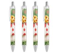 GHBNK Polka - Dot Ladybug Ballpoint Pens Retractable Ball Point Pens Black Ink 0.5mm Fine Point Smooth Writing Pen Office Supplies 4 PCS