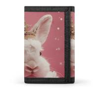 GHBNK Rabbit Wearing A Crown Small Wallet Trifold Wallets Purse with 1 Cash Compartment And 8 Card Slots Money Clip