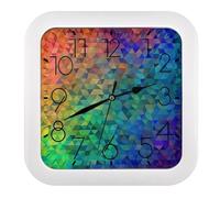 GHBNK Rainbow Triangle Wall Clock Silent Non-Ticking Clock 10 Inch Personalized Classic Square Decorative Digital Clocks for Kitchen, Living Room, Office, Bedroom, Bathroom