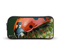 GHBNK Red Ladybug Dasisy Pencil Case Holder Large Capacity Pencil Pouch - Holds 60+ Pens, Slim Pen Bag with Zipper Cosmetic Makeup Bag & Travel Toiletry Organizer