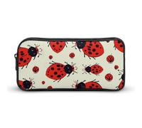 GHBNK Red Ladybug Pencil Case Holder Large Capacity Pencil Pouch - Holds 60+ Pens, Slim Pen Bag with Zipper Cosmetic Makeup Bag & Travel Toiletry Organizer