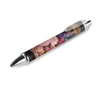 GHBNK Retro Flowers Ballpoint Pens Retractable Ball Point Pens Black Ink 0.5mm Fine Point Smooth Writing Pen Office Supplies 1 PCS