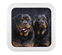 GHBNK Rottweiler Wallpaper Wall Clock Silent Non-Ticking Clock 10 Inch Personalized Classic Square Decorative Digital Clocks for Kitchen, Living Room, Office, Bedroom, Bathroom