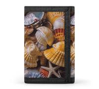 GHBNK Sea Shell Treasures Small Wallet Trifold Wallets Purse with 1 Cash Compartment And 8 Card Slots Money Clip